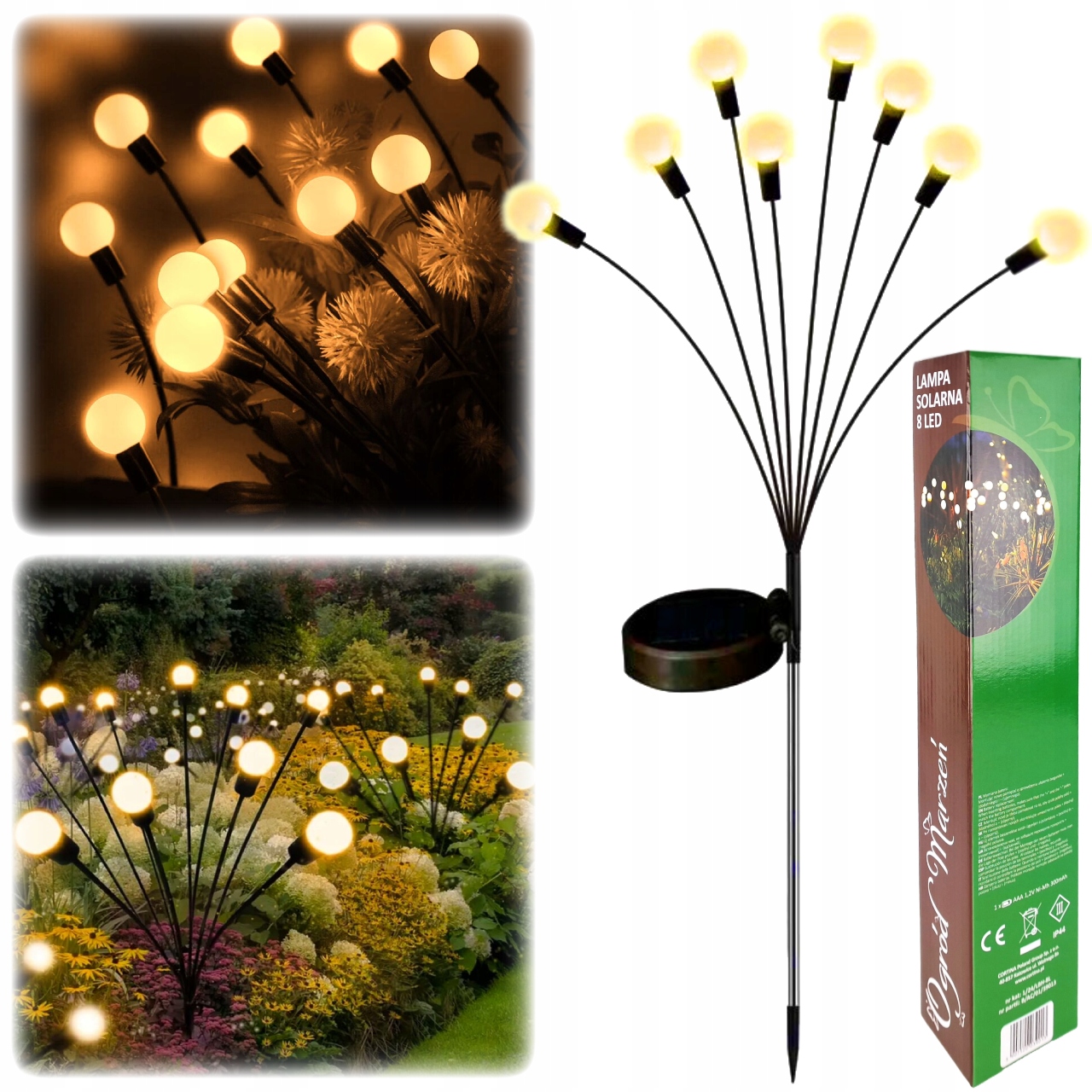 Cortina vstavaná solárna lampa, biela, 75 cm, 1 ks.